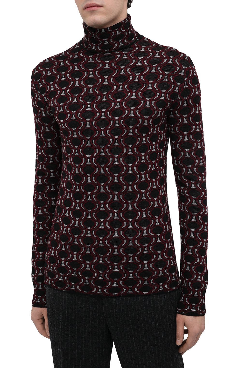 Шерстяная водолазка PRADA бордового цвета по цене 135000 руб., арт. UMR500-1ZOG-F0BD9-212, фото 3 Шерстяная водолазка PRADA, арт. UMR500-1ZOG-F0BD9-212, фото 3