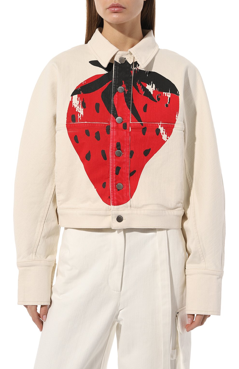 Джинсовая куртка JW ANDERSON кремового цвета по цене 79950 руб., арт. DJ0006PG0792 099J, фото 3 Джинсовая куртка JW ANDERSON, арт. DJ0006PG0792 099J, фото 3