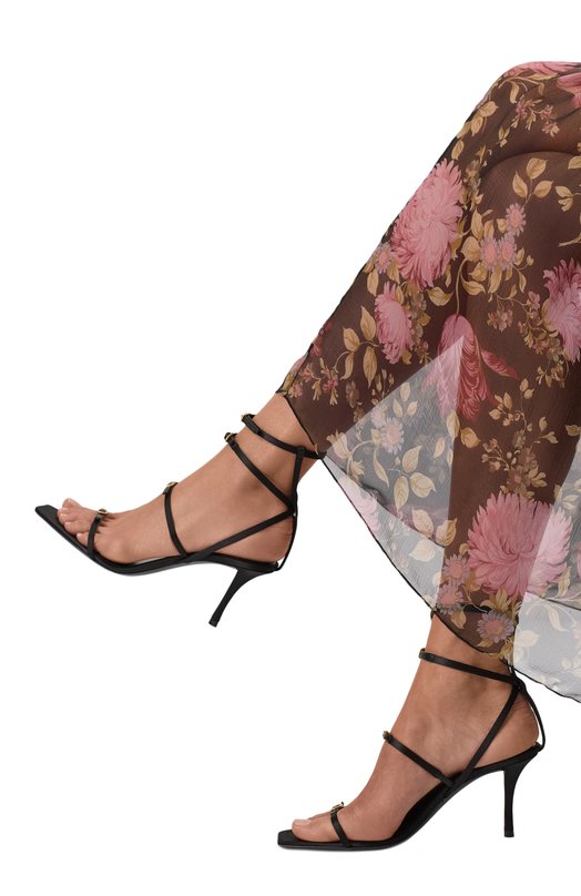 Текстильные босоножки Lydia 75 Saint Laurent 827244/9QNA0 Чёрный  827244/9QNA0 Фото 3
