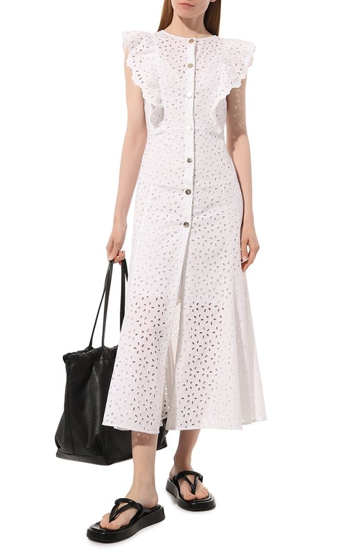 Хлопковое платье Pinko 100912-A0Q4 Белый  100912-A0Q4 Фото 2