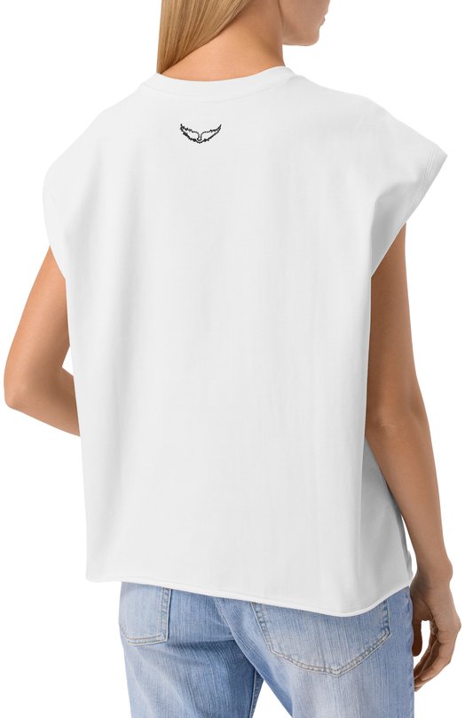 Хлопковая футболка Zadig and Voltaire JWTT01287 Белый  JWTT01287 Фото 4