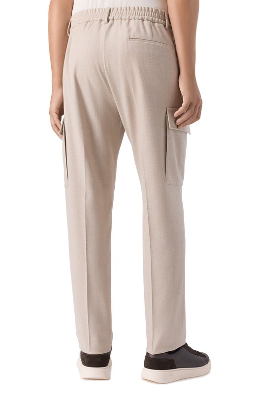 Шерстяные брюки-карго Andrea Campagna SPIAGGIA 1P CARG0/AN1514 Кремовый  SPIAGGIA 1P CARG0/AN1514 Фото 4