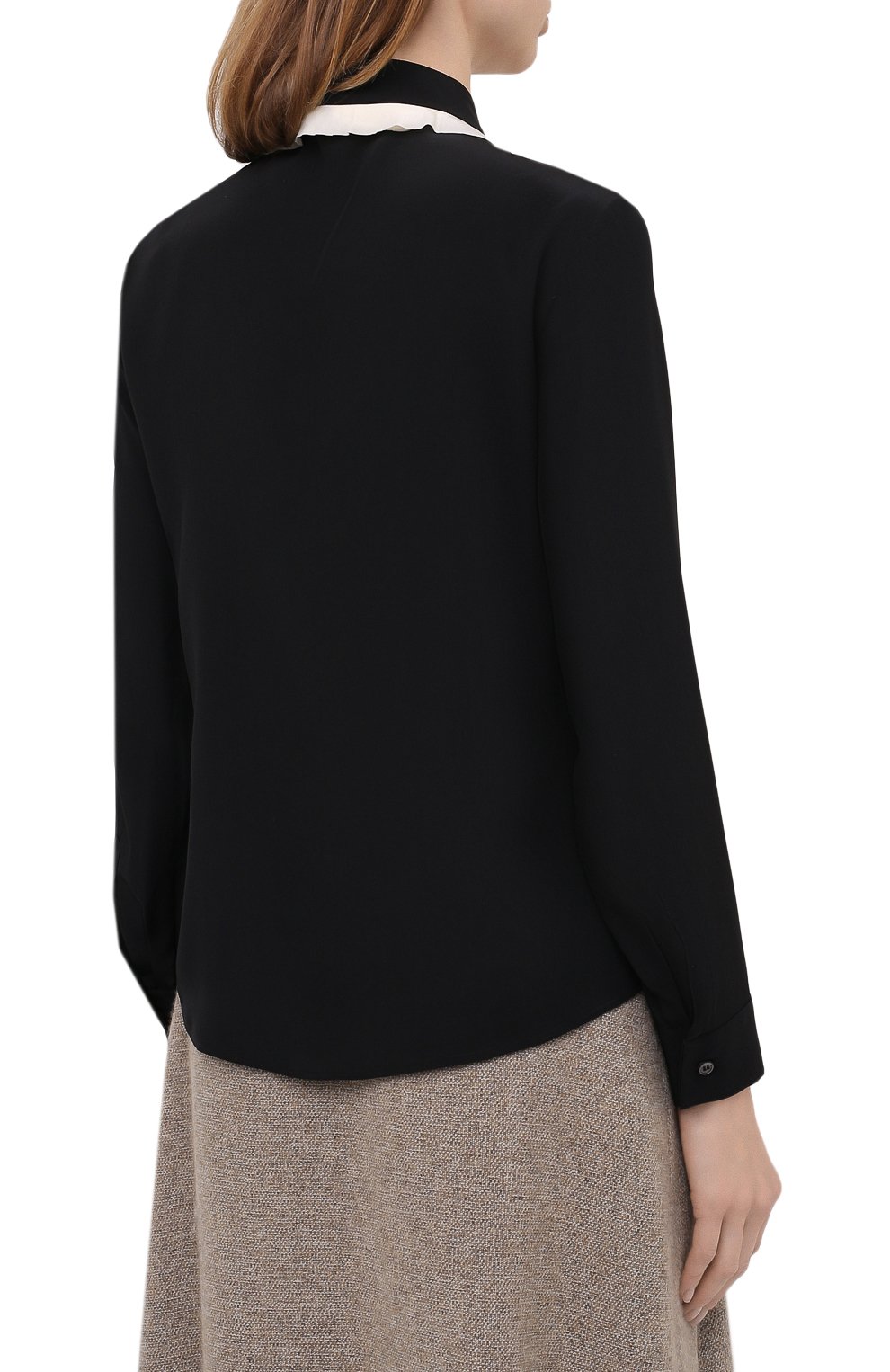 Шелковая блузка REDVALENTINO черно-белого цвета по цене 51850 руб., арт. UR3ABA80/48P, фото 4 Шелковая блузка REDVALENTINO, арт. UR3ABA80/48P, фото 4