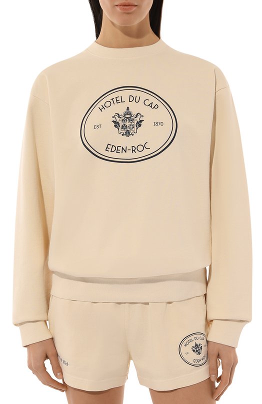 Хлопковый свитшот Sporty and Rich ST071501621CR01 Кремовый  ST071501621CR01 Фото 3