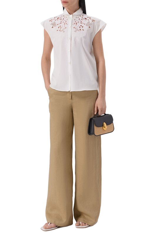 Льняные брюки Max Mara Studio MSTTAPI0CA Бежевый  MSTTAPI0CA Фото 2