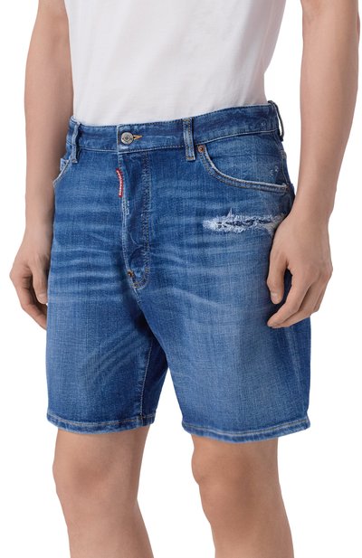 Джинсовые шорты marine DSQUARED2 синего цвета по цене 42300 руб., арт. S74MU0990/S30872, фото 3 Джинсовые шорты marine DSQUARED2, арт. S74MU0990/S30872, фото 3