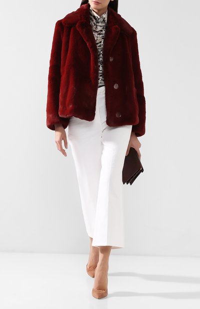 Шуба из эко-меха BURBERRY бордового цвета по цене 230500 руб., арт. 8003978, фото 2 Шуба из эко-меха BURBERRY, арт. 8003978, фото 2