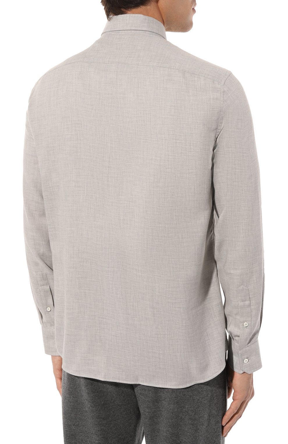 Рубашка из хлопка и кашемира BRUNELLO CUCINELLI, арт. MY6120626, фото 4