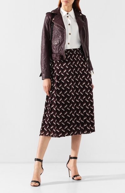 Кожаная куртка MICHAEL MICHAEL KORS бордового цвета по цене 46050 руб., арт. MH82HYG2A3, фото 2 Кожаная куртка MICHAEL MICHAEL KORS, арт. MH82HYG2A3, фото 2