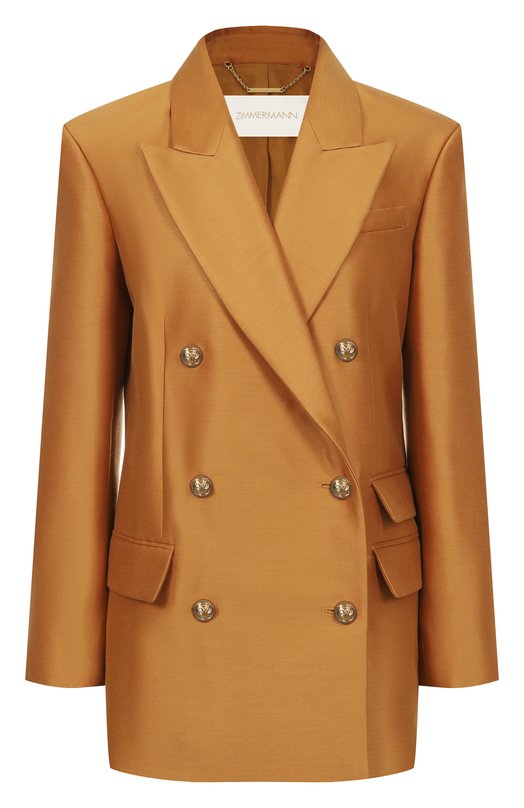 Жакет из шерсти и шелка Zimmermann 2950JF251 Бежевый 2950JF251