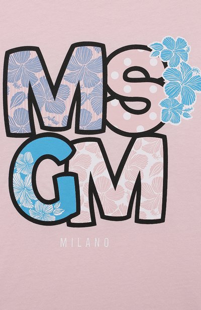 Хлопковая футболка MSGM KIDS, арт. S4MSJGTH071, фото 3