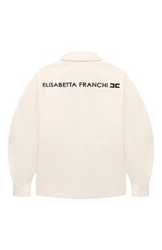 Детское хлопковая рубашка ELISABETTA FRANCHI LA MIA BAMBINA кремвого цвета, арт. EFCA2380/CA235/4A-8A | Фото 2 (Рукава: Длинные; Драгоценные камни: Проставлено; Материал внешний: Хлопок; Материал сплава: Проставлено; Девочки-школьная форма: Блузки; Стили: Классический; Ростовка одежда: 6 лет | 116 см, 8 лет | 128 см)