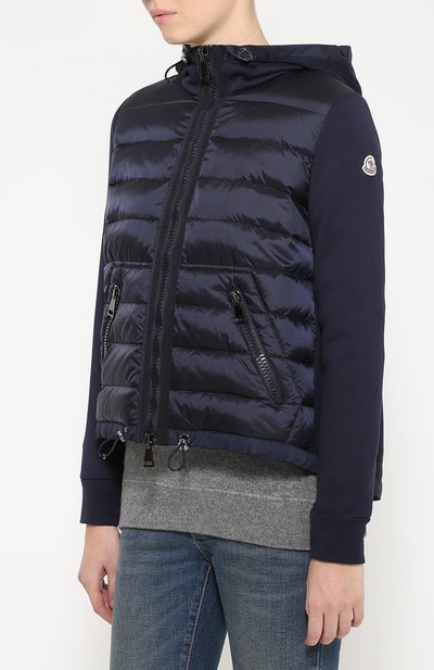 Куртка асимметричного кроя с пуховой вставкой и капюшоном MONCLER, арт. B2-093-84960-00-80449, фото 3