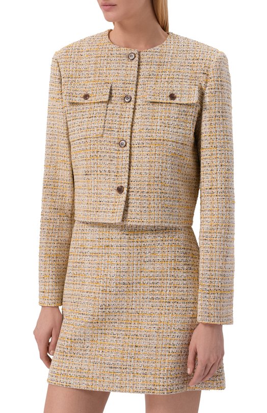 Твидовый жакет Theory P0804112 Бежевый  P0804112 Фото 3