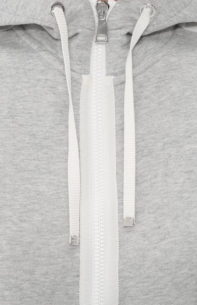 Кардиган на молнии с капюшоном MONCLER серого цвета по цене 29650 руб., арт. C1-093-84989-00-8098W, фото 5 Кардиган на молнии с капюшоном MONCLER, арт. C1-093-84989-00-8098W, фото 5