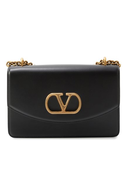 Женская сумка vain medium VALENTINO черного цвета, арт. 6W2B0R16/GCB | Фото 1 (Ремень/цепочка: На ремешке; Материал сплава: Проставлено; Драгоценные камни: Проставлено; Размер: medium; Материал: Натуральная кожа)