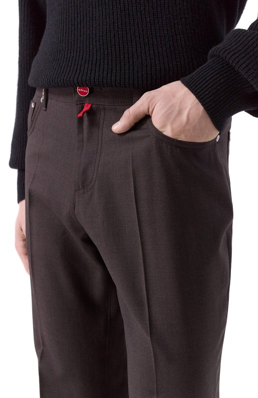 Шерстяные брюки Kiton UPR005LK0127H07 Коричневый  UPR005LK0127H07 Фото 5