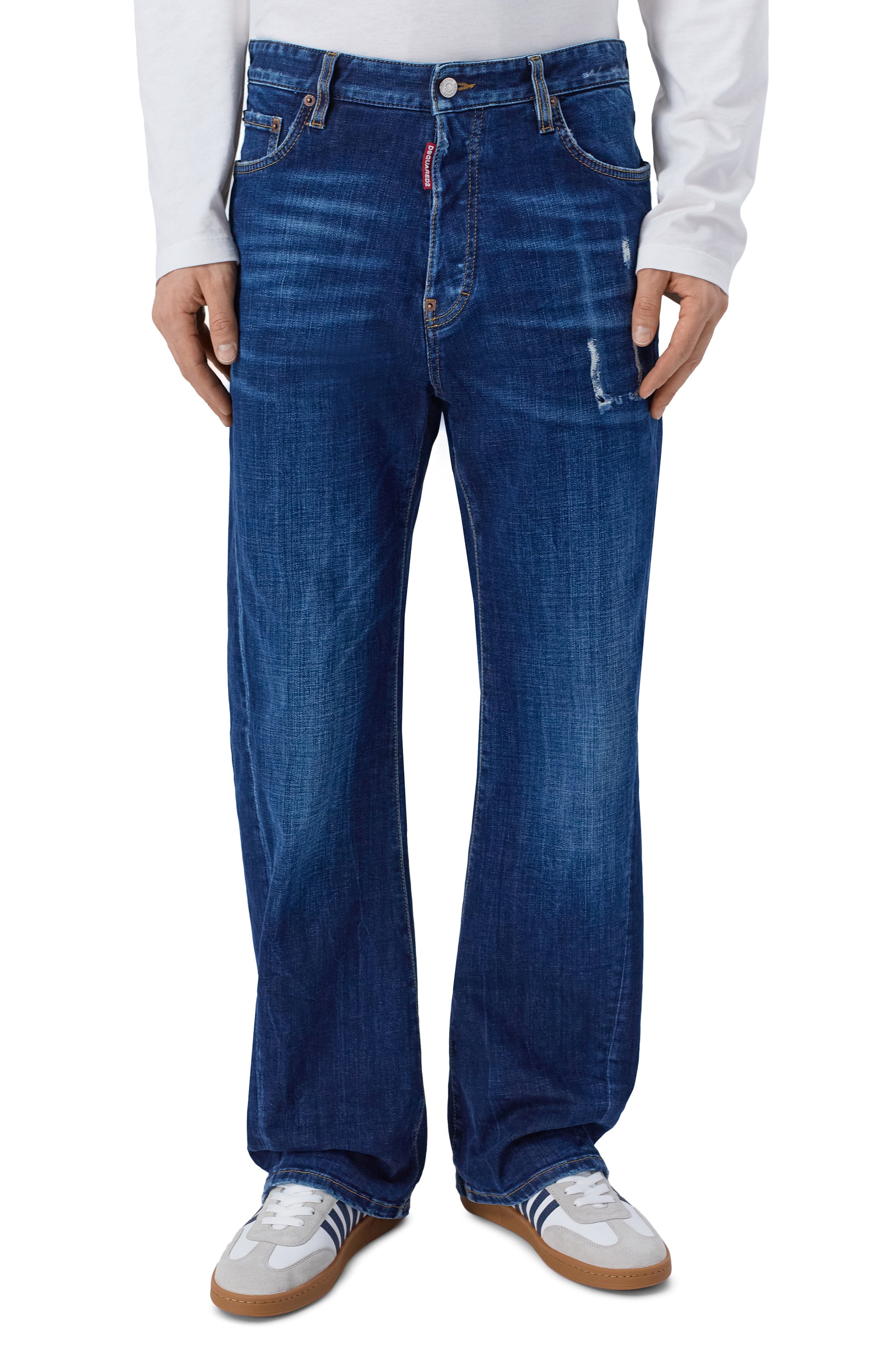 Джинсы loose twist DSQUARED2 темно-синего цвета по цене 78700 руб., арт. S74LB1916/S30664, фото 3 Джинсы loose twist DSQUARED2, арт. S74LB1916/S30664, фото 3