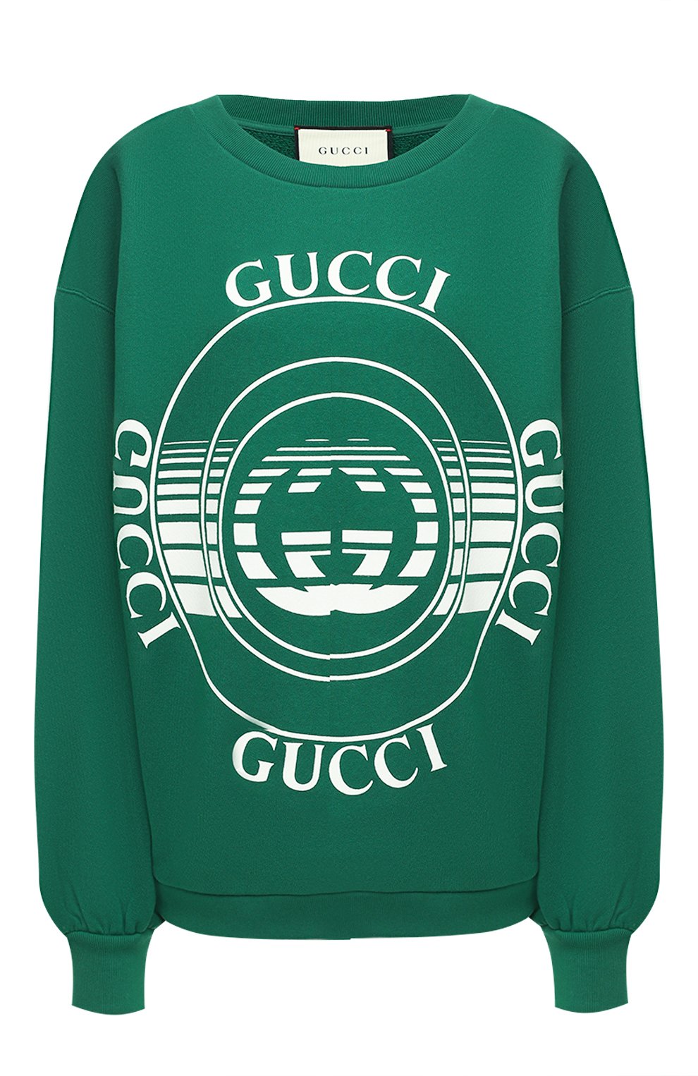 Хлопковый свитшот GUCCI зеленого цвета по цене 65900 руб., арт. 631695/XJCRR, фото 1 Хлопковый свитшот GUCCI, арт. 631695/XJCRR, фото 1