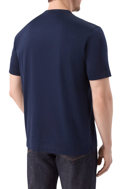 Хлопковая футболка Canali T0922/MJ00002 Синий  T0922/MJ00002 Фото 4