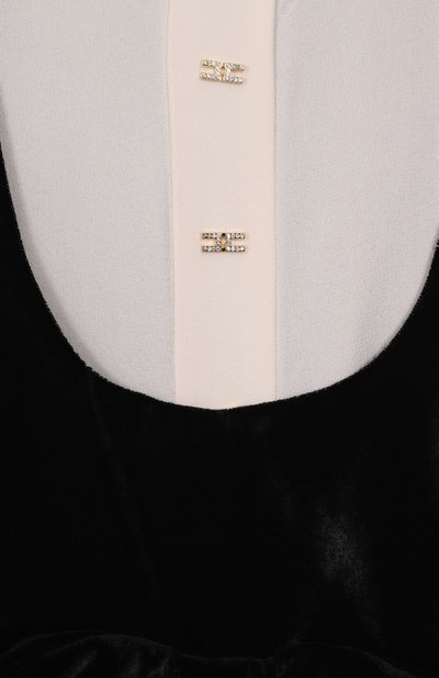 Бархатный комбинезон ELISABETTA FRANCHI LA MIA BAMBINA черно-белого цвета по цене 46800 руб., арт. EFTA1120/VE018/6-8, фото 3 Бархатный комбинезон ELISABETTA FRANCHI LA MIA BAMBINA, арт. EFTA1120/VE018/6-8, фото 3