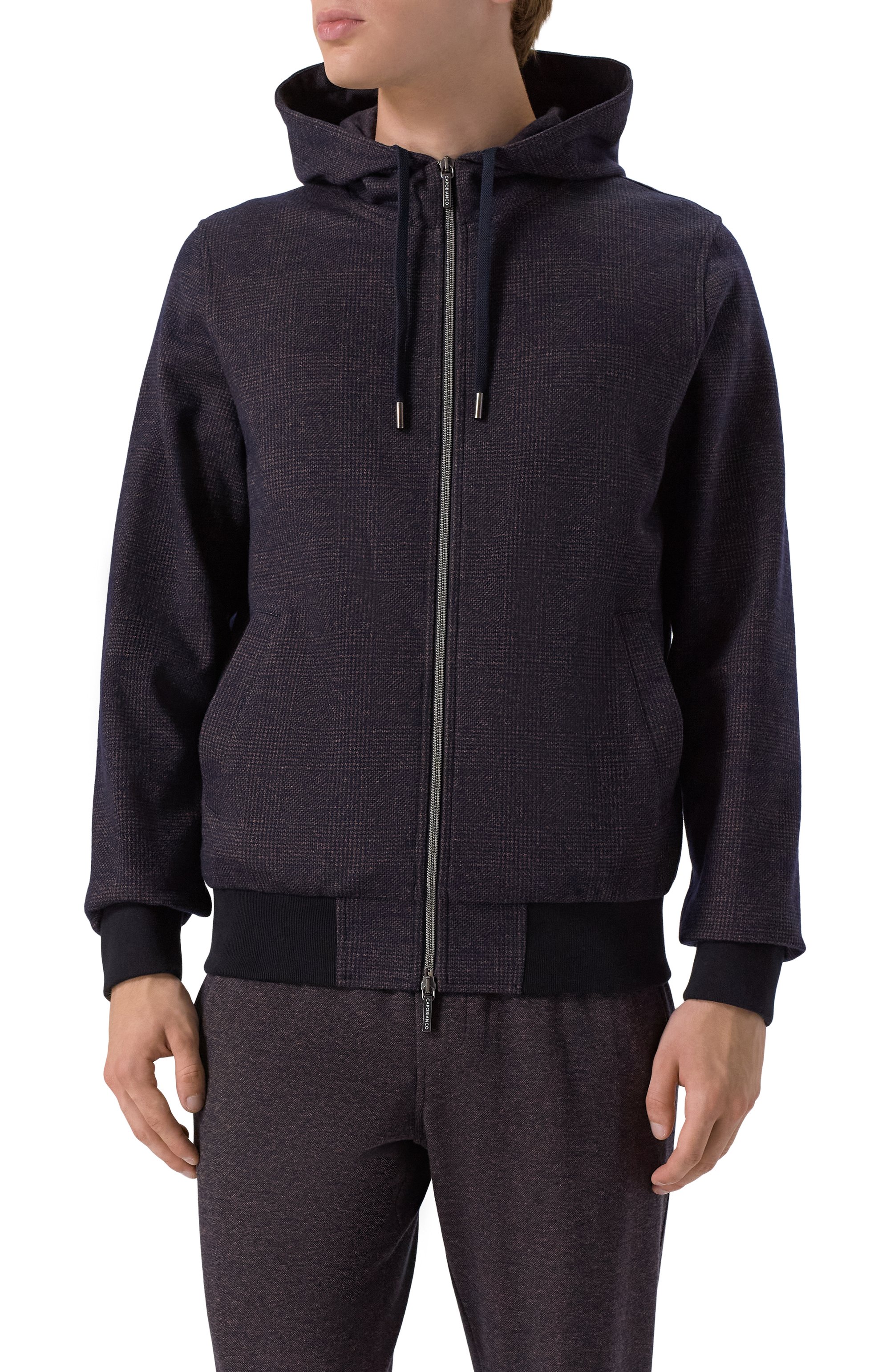 Толстовка из шерсти и хлопка CAPOBIANCO темно-синего цвета по цене 107000 руб., арт. 19M410.PT00./48, фото 3 Толстовка из шерсти и хлопка CAPOBIANCO, арт. 19M410.PT00./48, фото 3