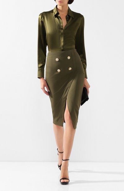 Юбка из смеси вискозы и шерсти BALMAIN, арт. TF14475/V093, фото 2