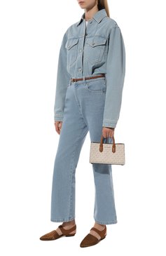 Женская сумка scarlett xs MICHAEL MICHAEL KORS бежевого цвета, арт. 32F4GETC0B | Фото 7 (Материал сплава: Проставлено; Размер: small; Ремень/цепочка: На ремешке; Драгоценные камни: Проставлено; Материал: Экокожа, Канва)