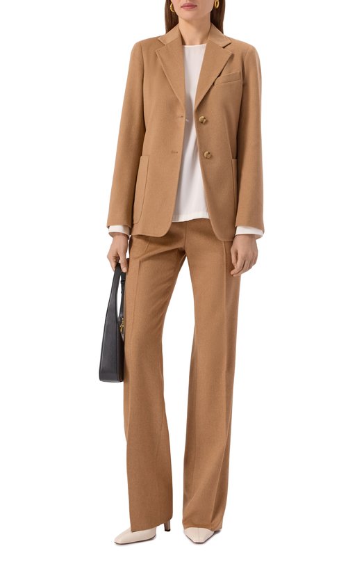 Шерстяной жакет Max Mara BELLUN0 Бежевый  BELLUN0 Фото 2