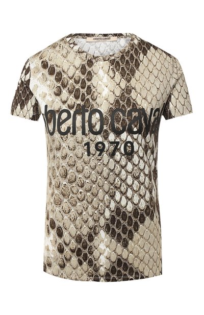 Хлопковая футболка ROBERTO CAVALLI, арт. IQT680/2AP64, фото 1