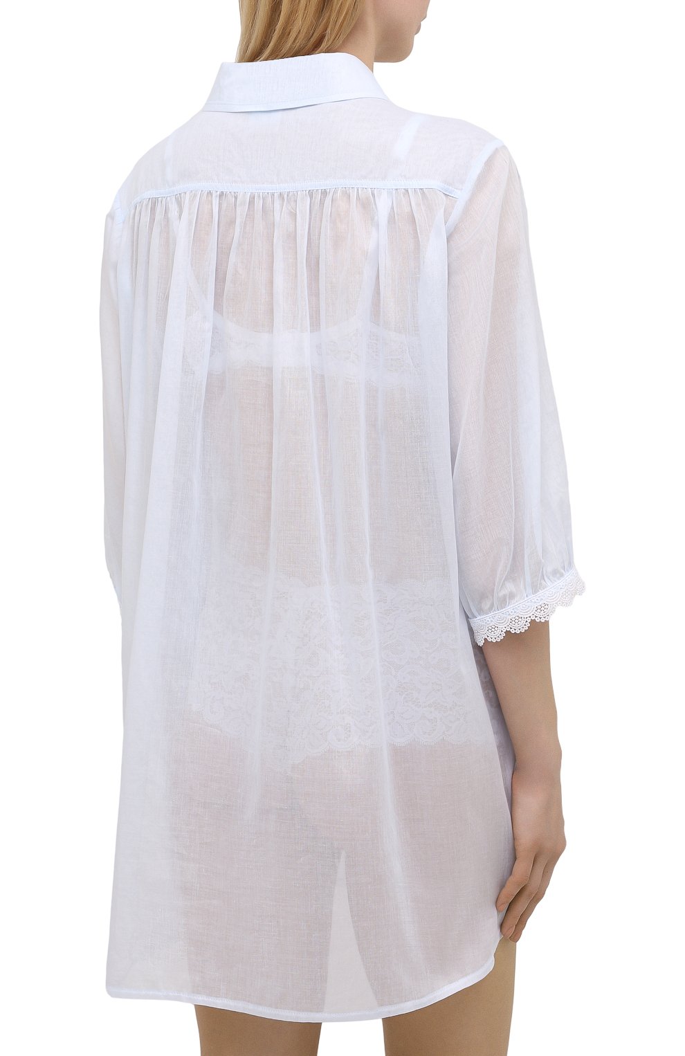 Сорочка CELESTINE голубого цвета по цене 25450 руб., арт. 20000791/YVETTE SHIRT, фото 4 Сорочка CELESTINE, арт. 20000791/YVETTE SHIRT, фото 4