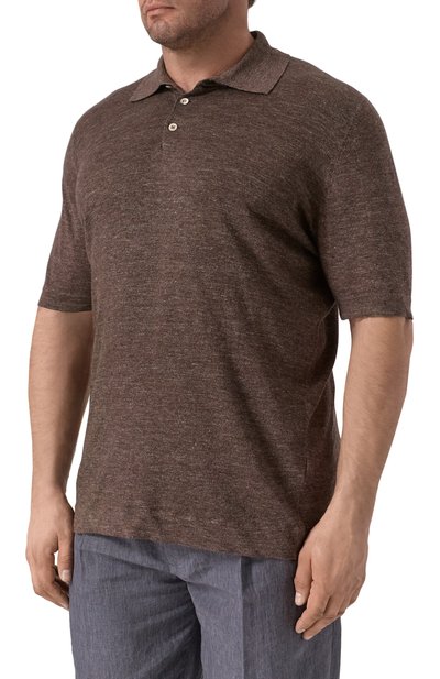 Поло изо льна и хлопка BRUNELLO CUCINELLI, арт. M2L00315, фото 3