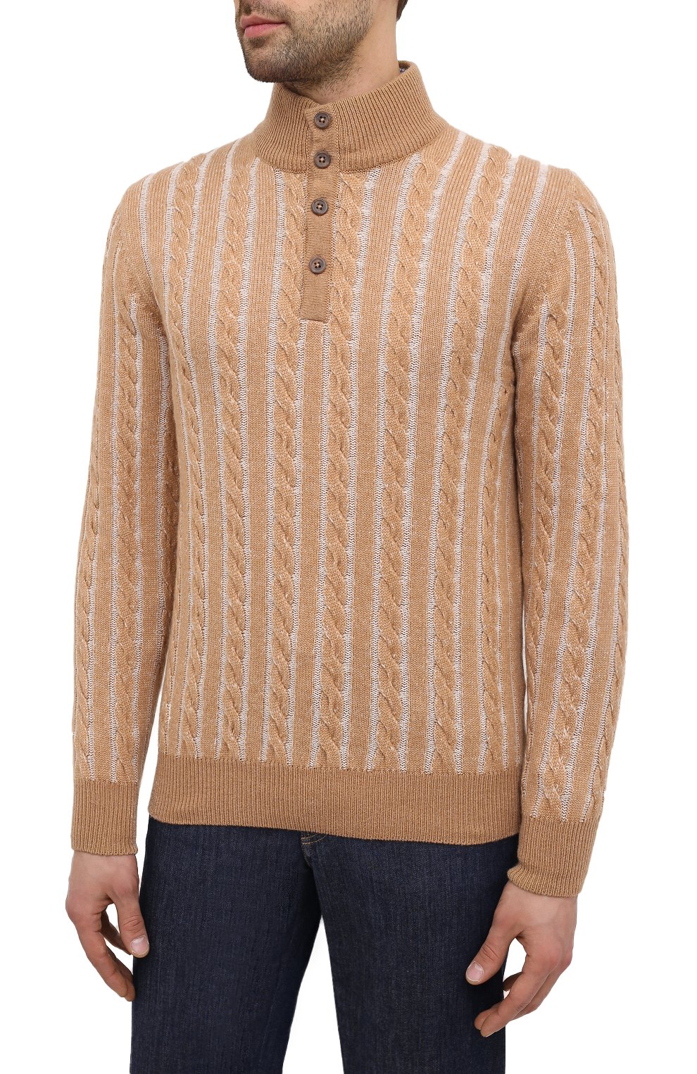 Кашемировый свитер FIORONI бежевого цвета по цене 89950 руб., арт. MK21005C3, фото 3 Кашемировый свитер FIORONI, арт. MK21005C3, фото 3