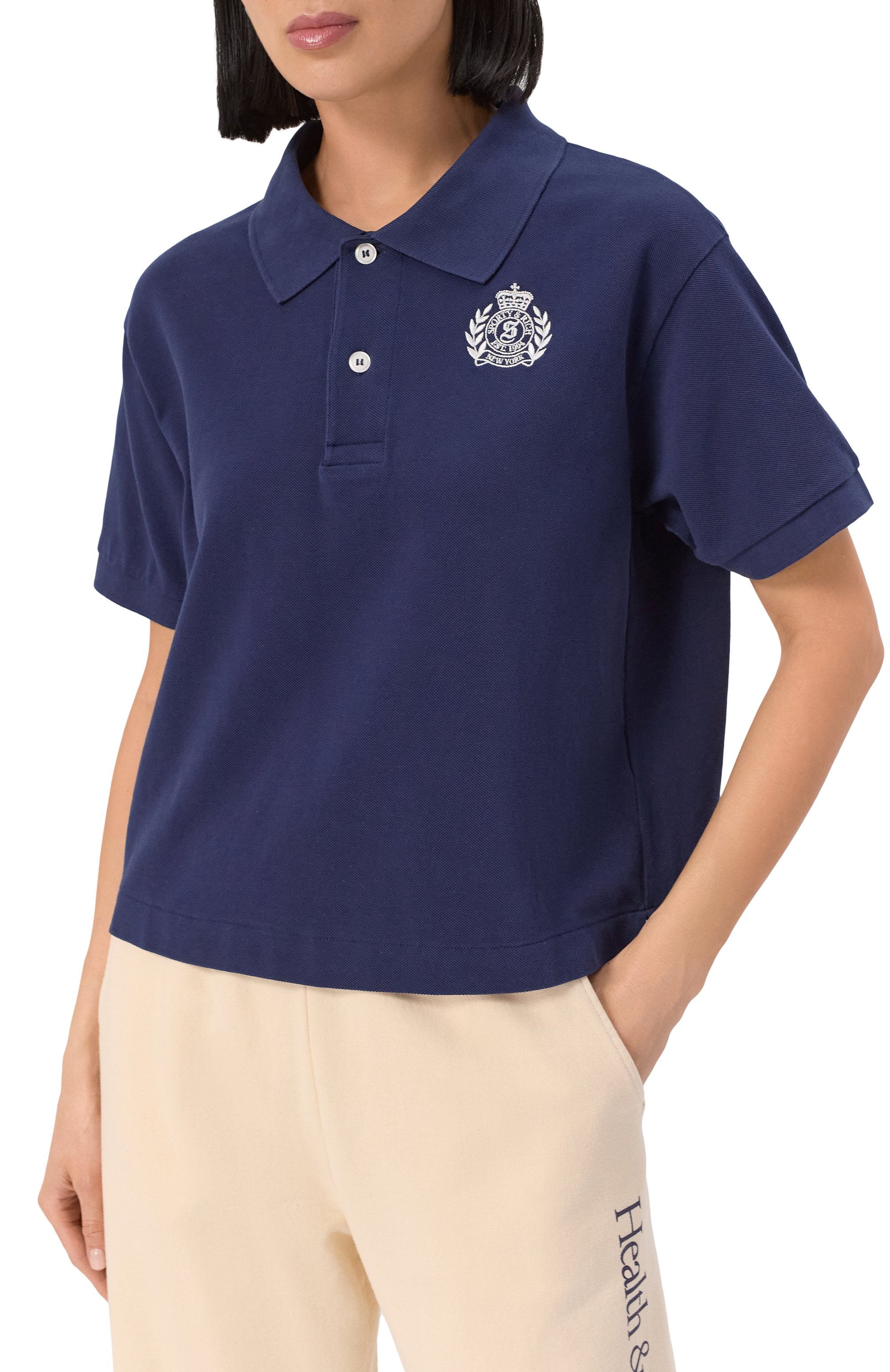 Хлопковое поло SPORTY AND RICH, арт. T0085606241BL106, фото 3