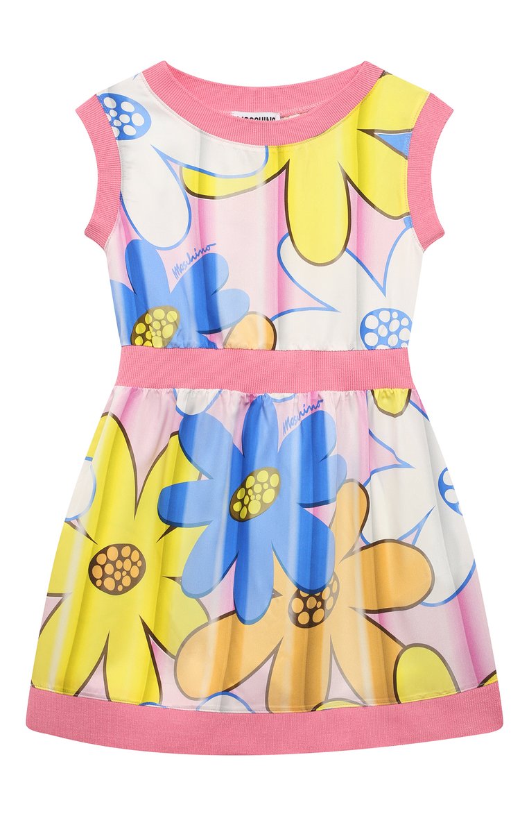 Детское платье из вискозы MOSCHINO разноцветного цвета, арт. HDV0DD/S0Q15/10-14 | Фото 1 (Случай: Повседневный; Дев�очки Кросс-КТ: Платье-одежда; Материал внешний: Вискоза; Ростовка одежда: 10 - 11 лет | 140 - 146см, 12 лет | 152 см, 16 лет | 164 см)