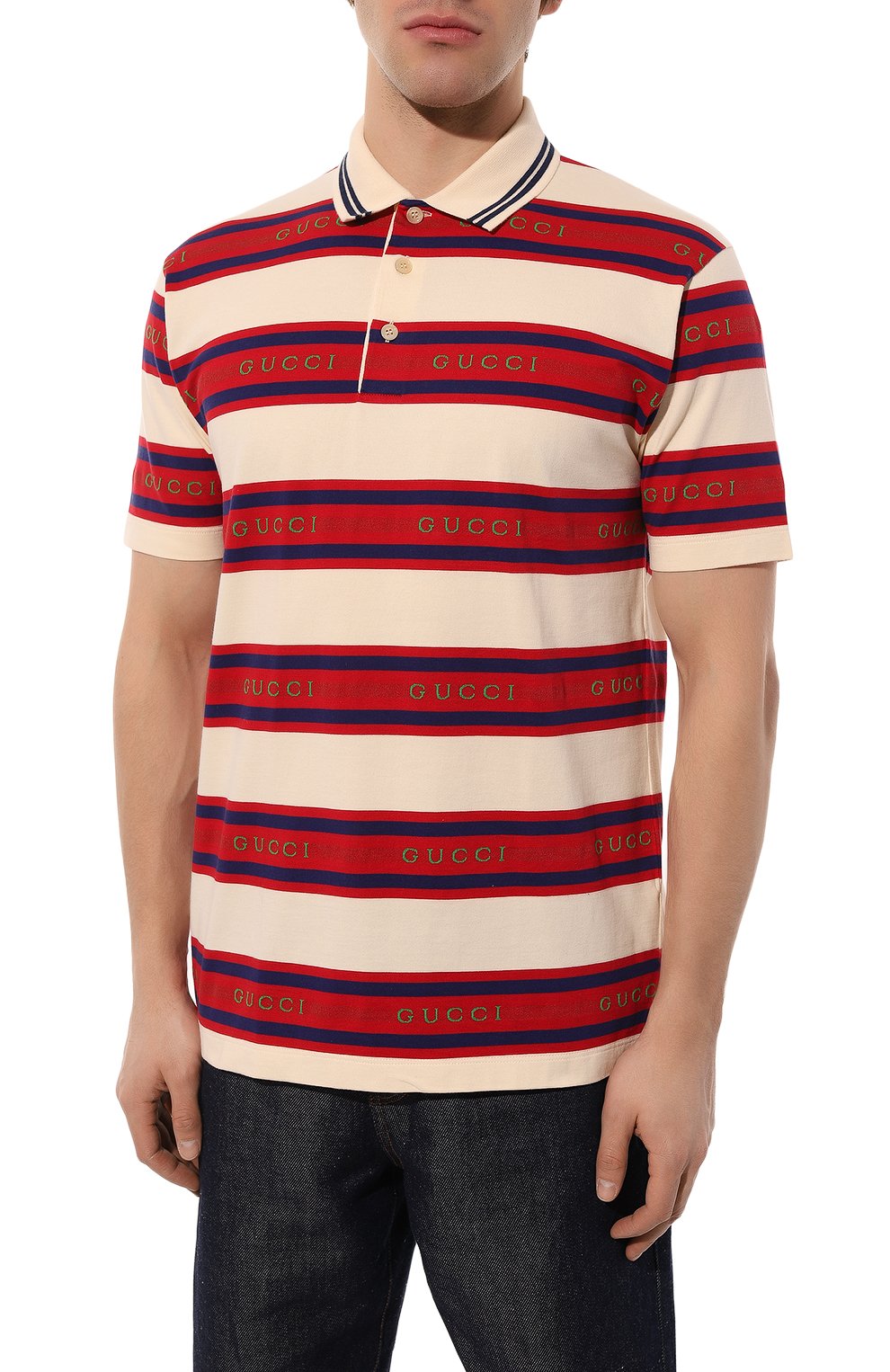 Хлопковое поло GUCCI, арт. 645258 XJC6I, фото 3