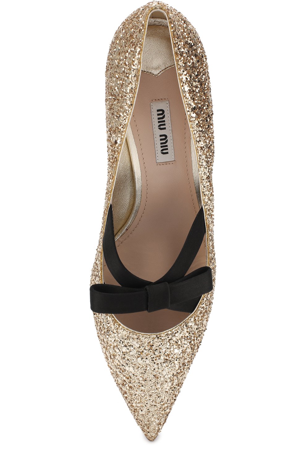 Туфли с глиттером на каблуке kitten heel MIU MIU, арт. 5I505B/3K6R, фото 5