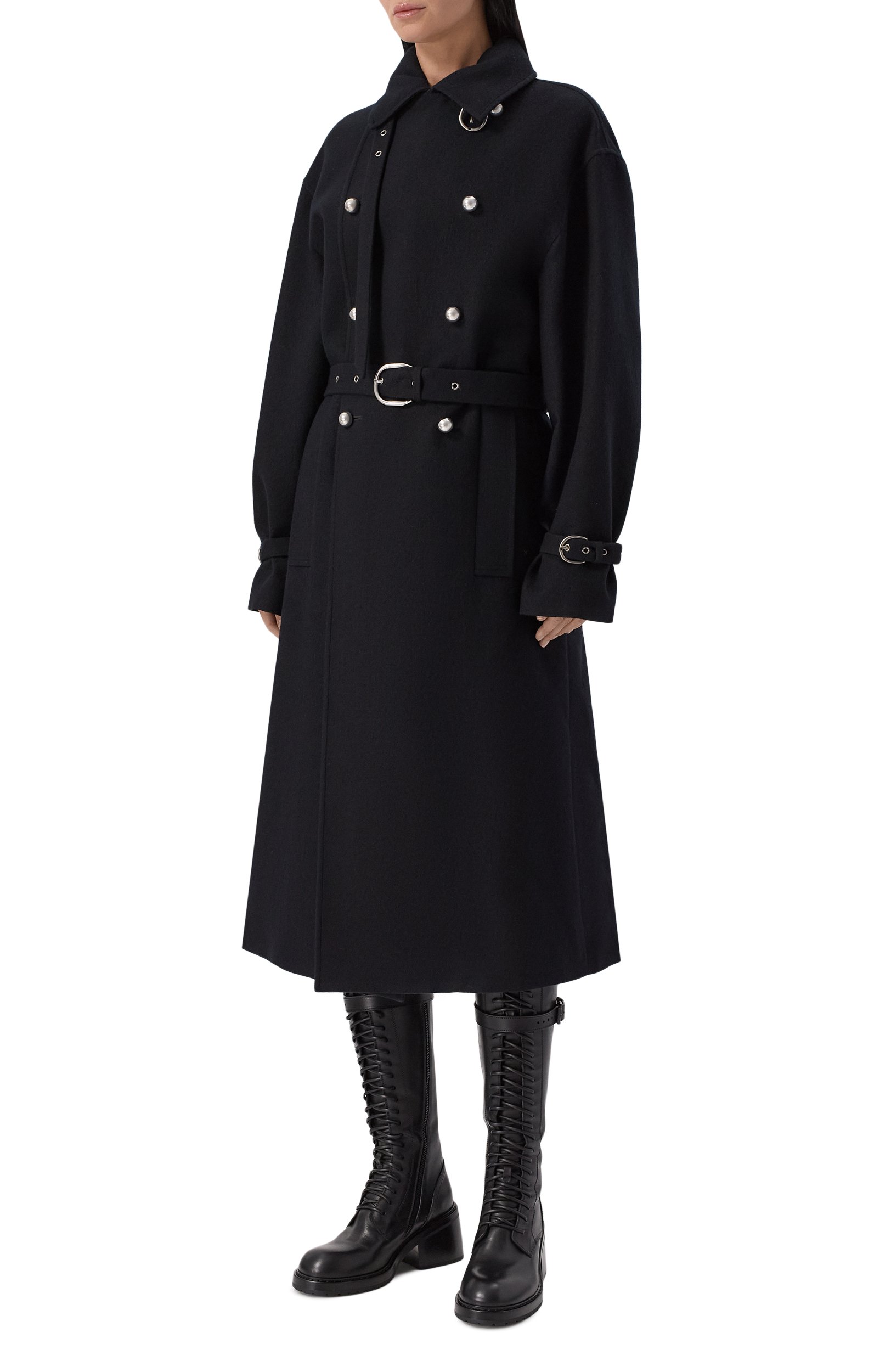 Шерстяной тренч ANN DEMEULEMEESTER черного цвета по цене 356000 руб., арт. B0014250/FA207, фото 3 Шерстяной тренч ANN DEMEULEMEESTER, арт. B0014250/FA207, фото 3