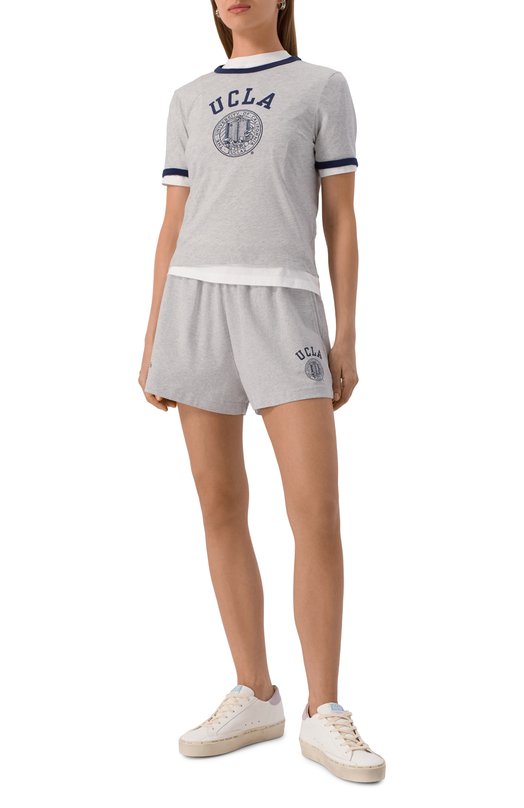 Хлопковая футболка Sporty & Rich x UCLA Sporty and Rich T0073615639GY03 Серый  T0073615639GY03 Фото 2