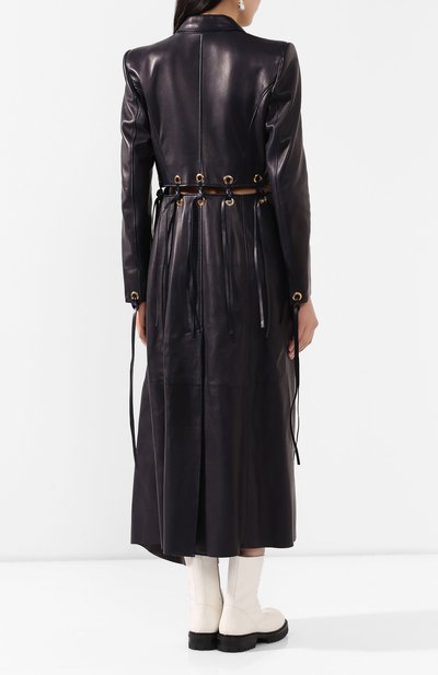 Кожаное пальто ALEXANDER MCQUEEN темно-синего цвета по цене 719500 руб., арт. 621733/Q5ADX, фото 4 Кожаное пальто ALEXANDER MCQUEEN, арт. 621733/Q5ADX, фото 4