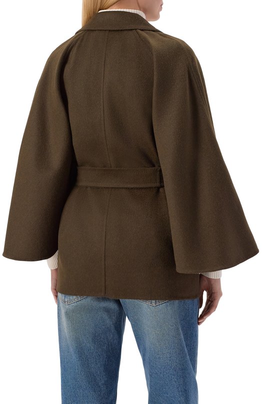 Шерстяное полупальто Max Mara VERNA Зелёный  VERNA Фото 4