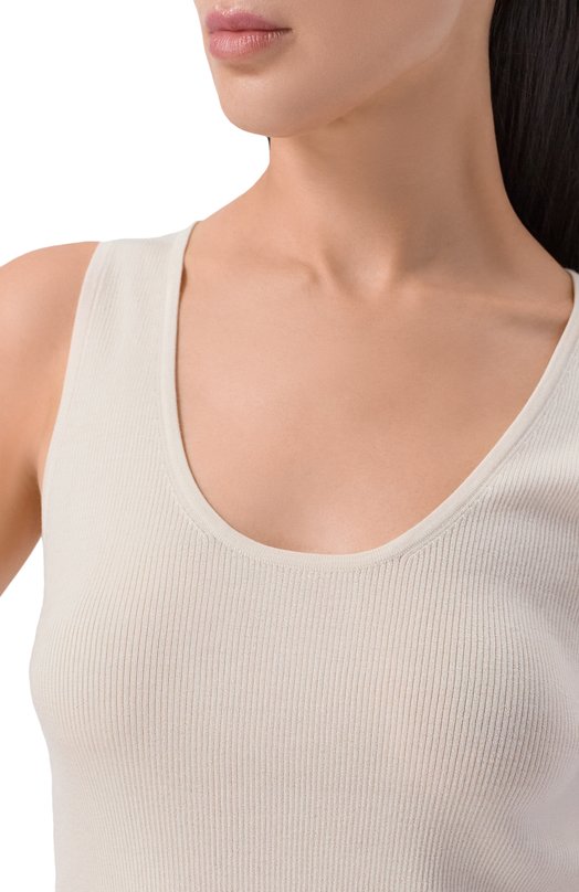 Топ из шерсти и кашемира 12 STOREEZ 136270 Кремовый  136270 Фото 5