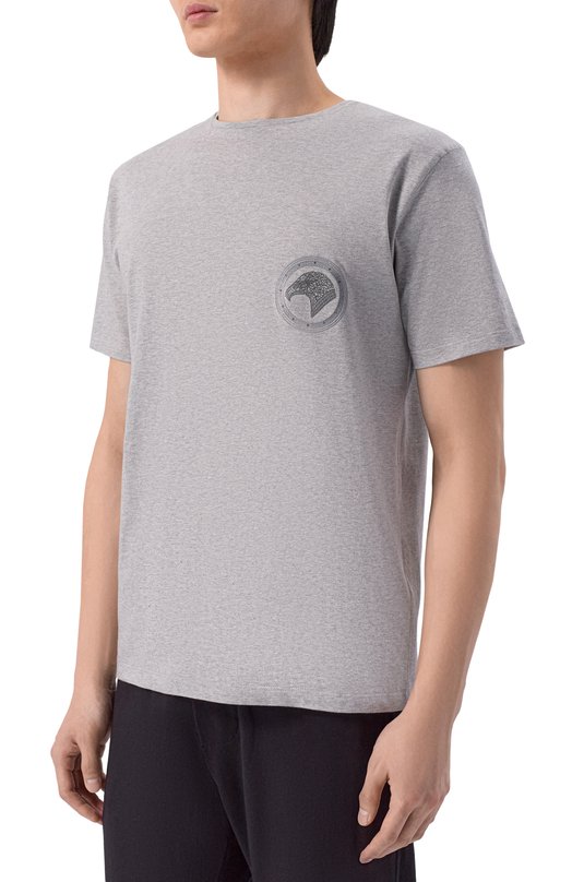 Хлопковая футболка Stefano Ricci MNI42H0020/803C0 Серый  MNI42H0020/803C0 Фото 3