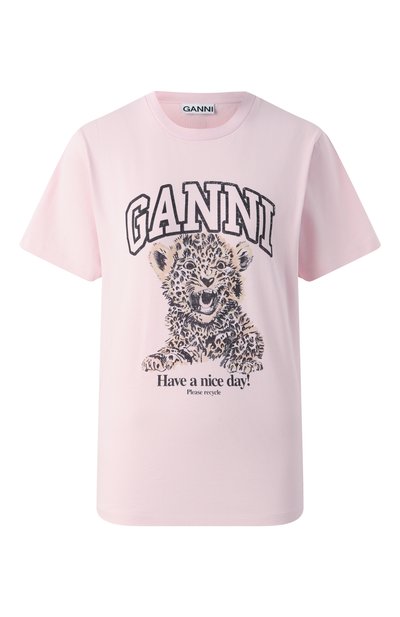 Хлопковая футболка GANNI, арт. T4161/3575, фото 1