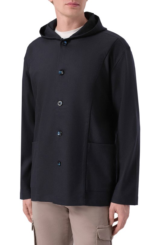 Шерстяная рубашка Kiton UMCLUCAK0124G05 Синий  UMCLUCAK0124G05 Фото 3