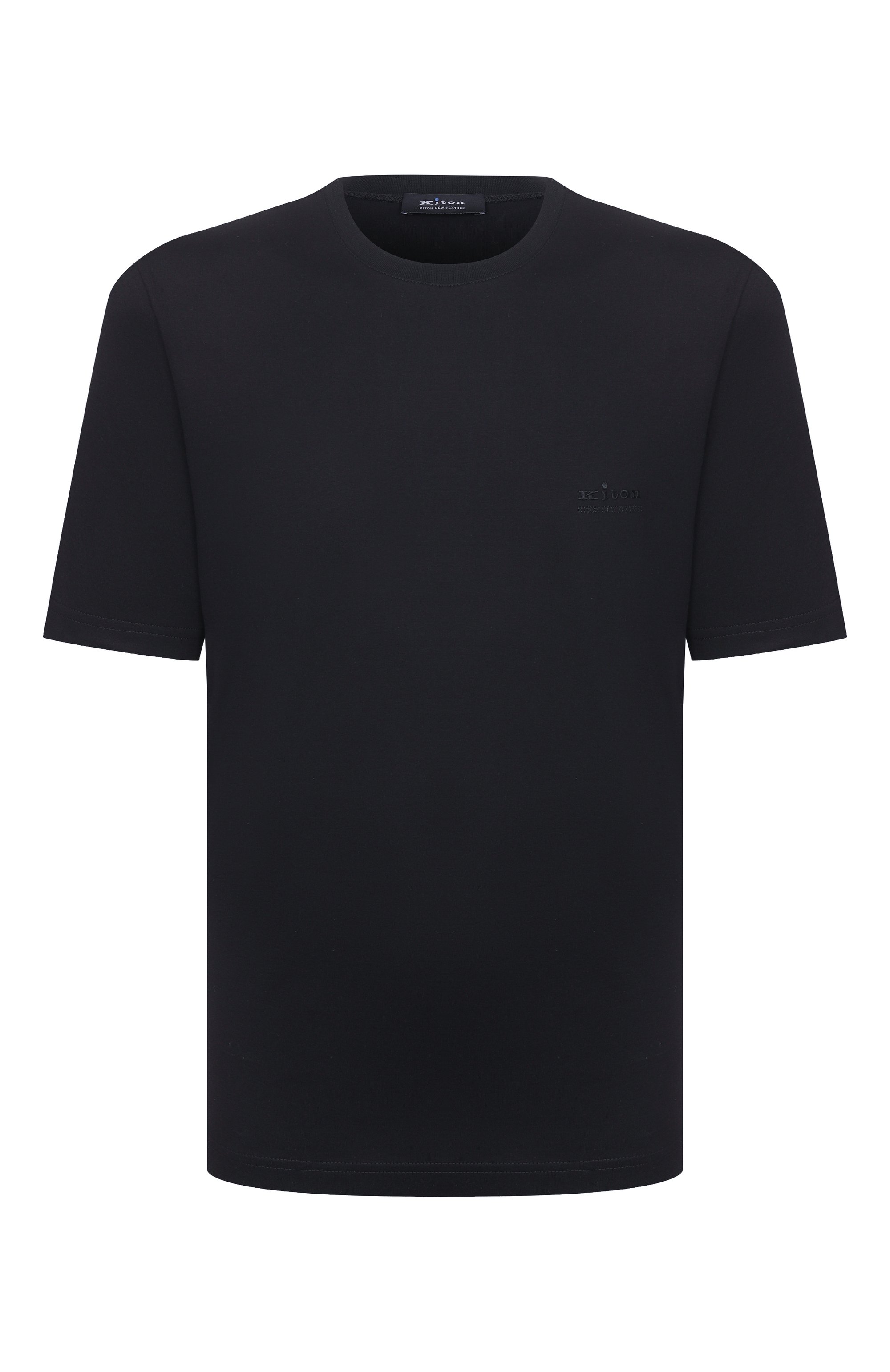 Хлопковая футболка KITON черного цвета по цене 65300 руб., арт. UMM0745, фото 1 Хлопковая футболка KITON, арт. UMM0745, фото 1
