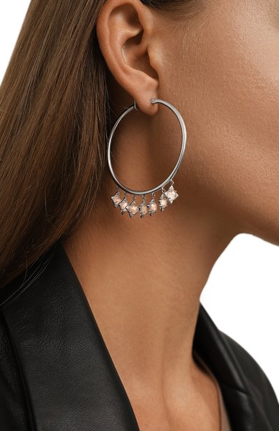 Серьги-кольца с розовым кварцем MOONKA, арт. tr-kon-qrz, фото 2