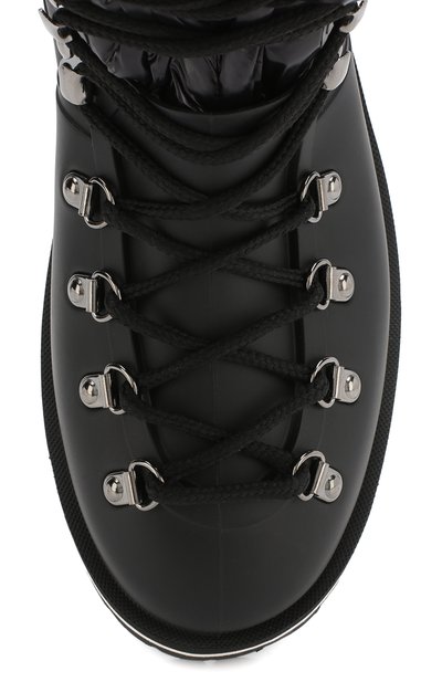 Утепленные резиновые ботинки inaya на шнуровке MONCLER черного цвета по цене 45350 руб., арт. D2-09A-20498-00-019Z2, фото 5 Утепленные резиновые ботинки inaya на шнуровке MONCLER, арт. D2-09A-20498-00-019Z2, фото 5