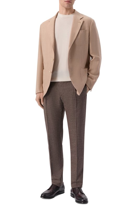 Брюки из шерсти и шелка Berwich RETR0L0NG/MZ1230 Коричневый  RETR0L0NG/MZ1230 Фото 2