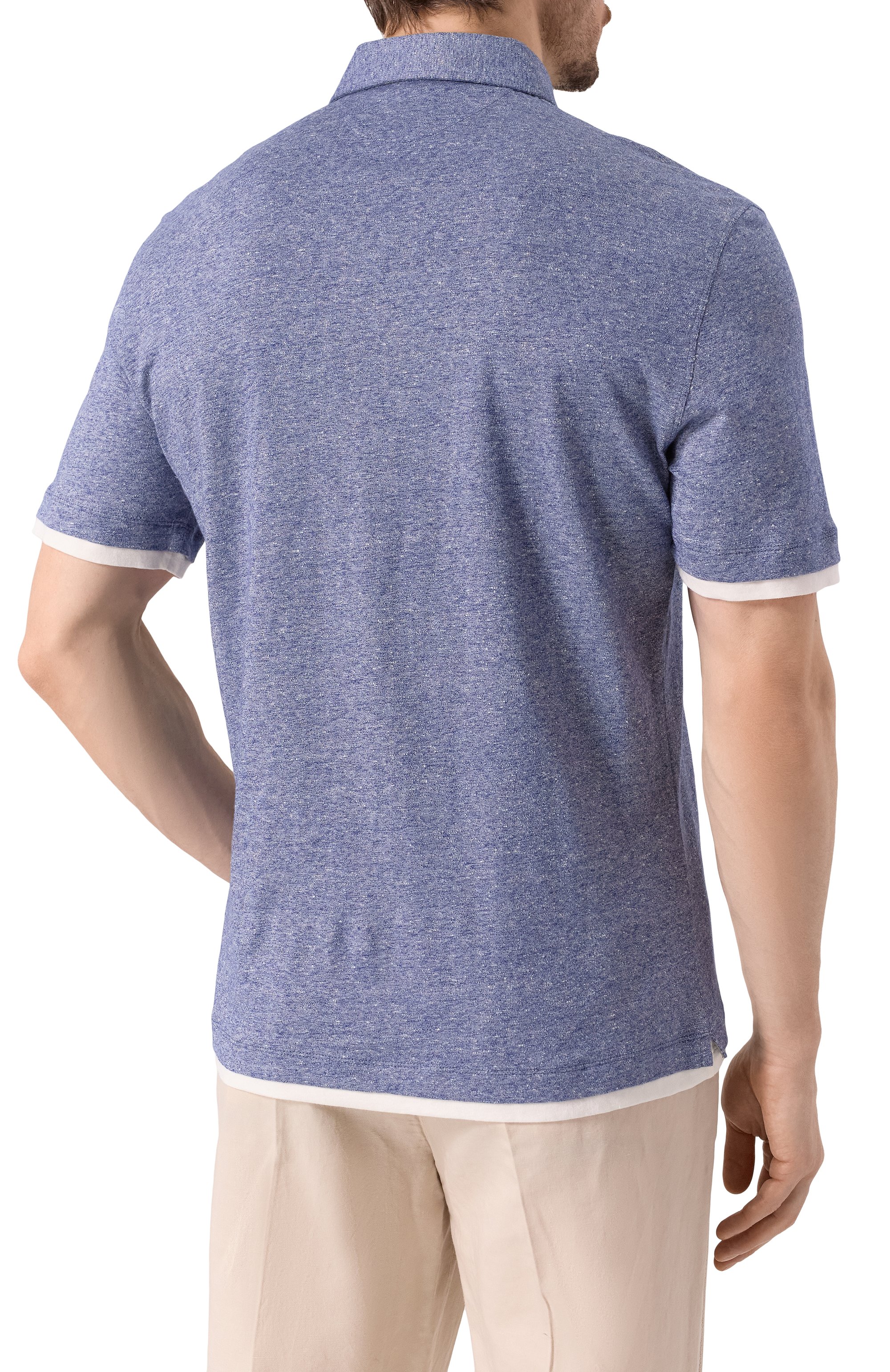 Поло изо льна и хлопка BRUNELLO CUCINELLI, арт. MW8353966, фото 4